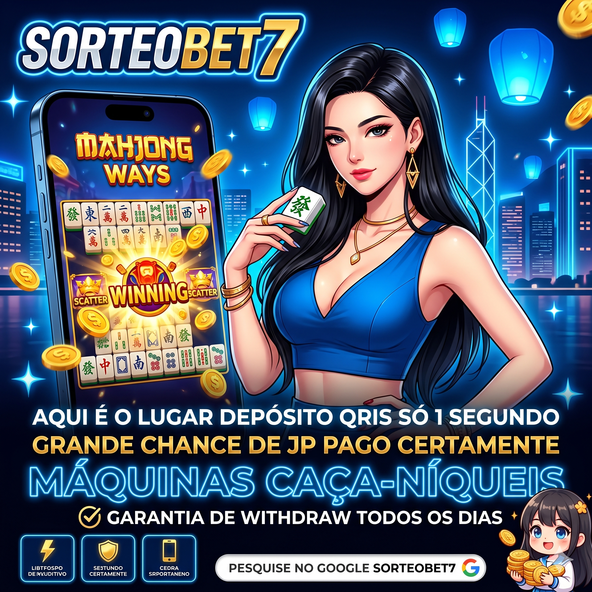 Logotipo da Sorteobet7, bônus de slots sem depósito 2026
