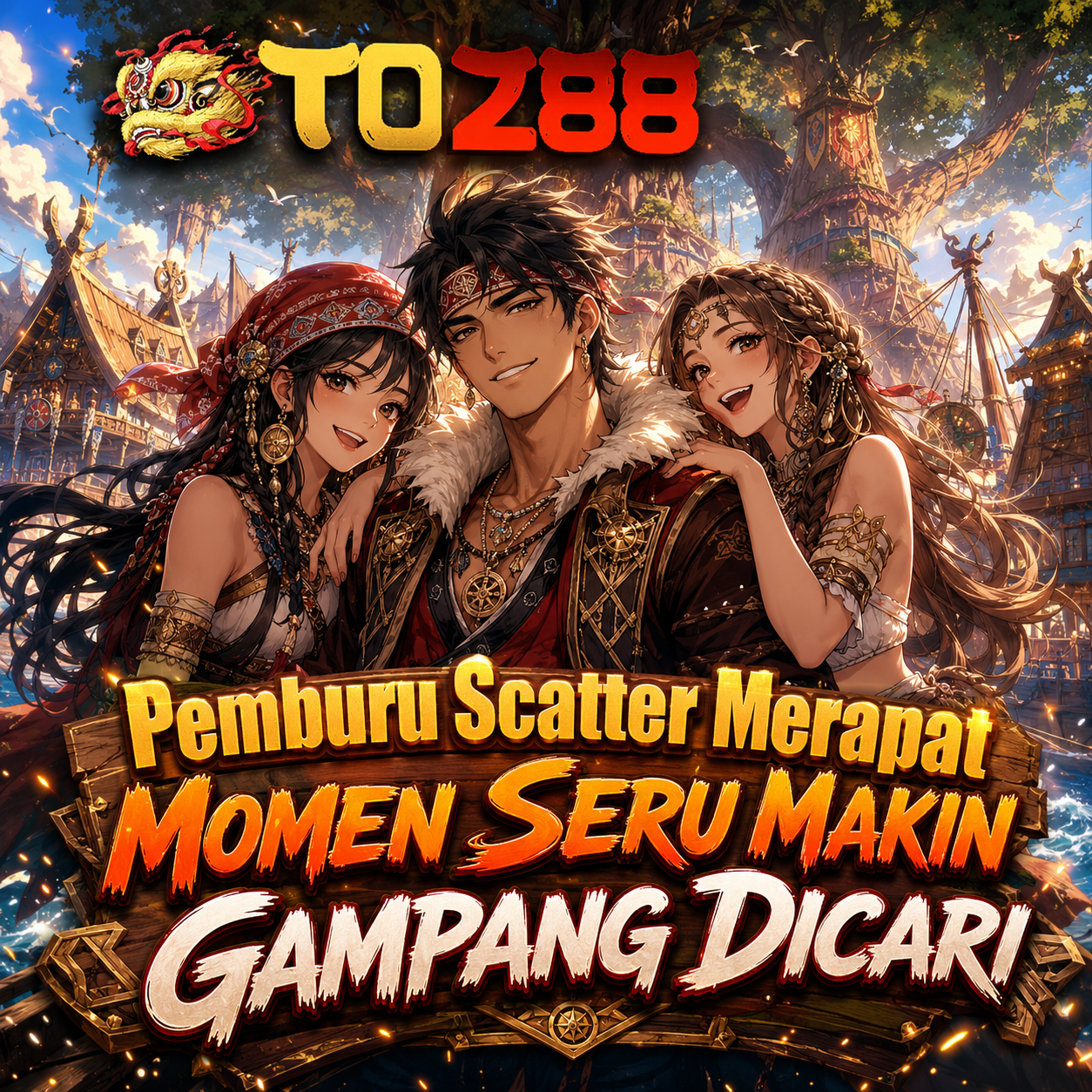 Banner TO288 tentang scatter, akses mudah, dan pilihan game variatif